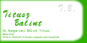 titusz balint business card